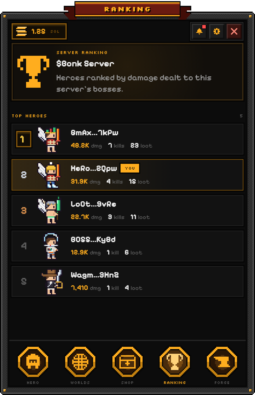 The climb the rankings screen of Desktop Trade Heroes